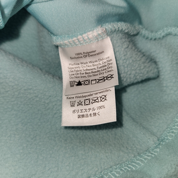 🩵Eddie Bauer Teal/Blue Large Fleece Jacket with Floral Embroidery - Picture 13 of 13